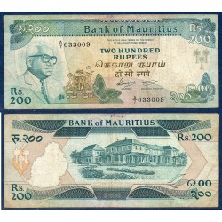 Maurice P.39b, TB, Billet de 200 Rupees 1985 Château Réduit