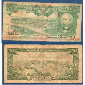 Angola P.88a, B Billet de 50 Escudos 1956 Henrique de Carvalho