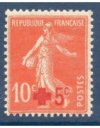 timbres de France de l'année 1914 à 1921 à l'unité