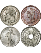 pièces de monnaie moderne de collection en franc et centimes