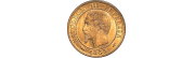 Pièces de monnaie de 1 centime Napoléon III tête nue