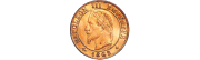 Pièces de monnaie de 1 centime Napoléon III tête laurée