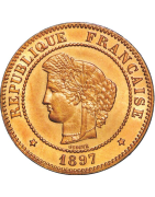 Pièces de monnaie de 1 centime de franc Cérès