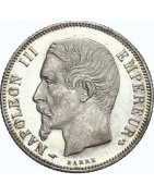 Pièces de monnaie française de 20 centimes napoléon III tête nue