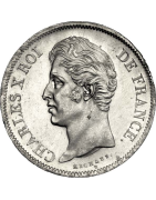 Pièces de monnaie française de 1/4 Franc Charles X