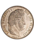 Pièces de monnaie française de 1/4 Franc Louis Philippe 1er