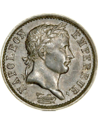 Pièces de monnaie française de 1/2 Franc Napoléon 1er