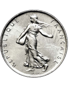 Pièces de monnaie française de 1/2 franc semeuse nickel