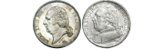 Pièces de monnaie française de 5 Francs Louis XVIII