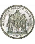 Pièces de monnaie française de 5 francs Hercules