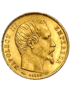 Pièces de monnaie française de 5 francs napoléon III or