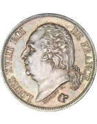 Pièces de monnaie française de 2 Francs Louis XVIII