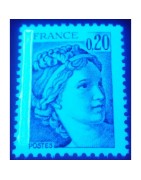 Timbres de France avec variété sur les bandes de Phosphore