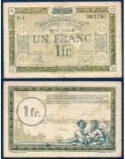 billet de banque de la régie des chemins de fer des territoires occupés