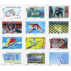 Autoadhésifs Yvert No 889-900 Le timbre fète l'air, fête du timbres