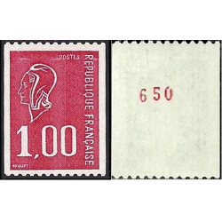 Timbre France Yvert No 1895a variété numéro rouge Marianne de Béquet
