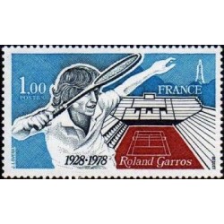 Timbre France Yvert No 2012a me tropicale variété Stade Rolland Garros, le cinquantenaire