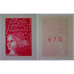 Timbre Yvert No 3084a numéro rouge variété de roulette marianne du 14 Juillet Luquet