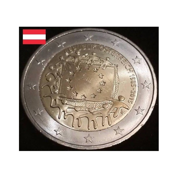 2 euros commémorative Autriche 2015 Drapeau piece de monnaie