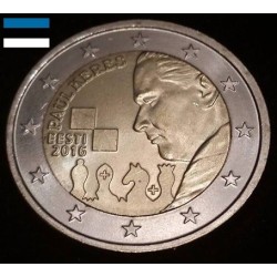 2 euros commémorative Estonie 2016 Paul Kérès piece de monnaie €