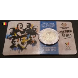 2€ commémorative Belgique 2016 Team Belgium Rio de Janeiro flamande