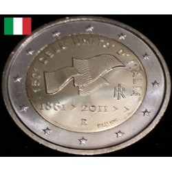 2 euros commémorative Italie 2011 anniversaire de l'unification italienne piece de monnaie €