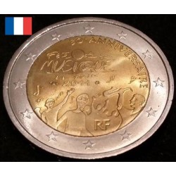 2 euros commémorative France 2011 fête de la musique piece de monnaie €
