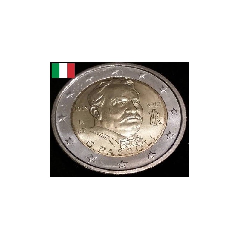 2 euros commémorative Italie 2012 Giovanni Pascoli pièce de monnaie € Issoire philatelie