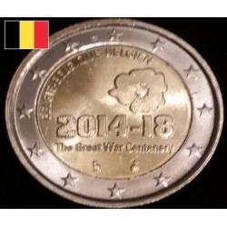 2 euros commémorative Belgique 2014 100 ans début de la grande guerre piece de monnaie €