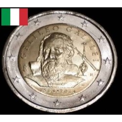 2 euros commémorative Italie 2014 galilée piece de monnaie €