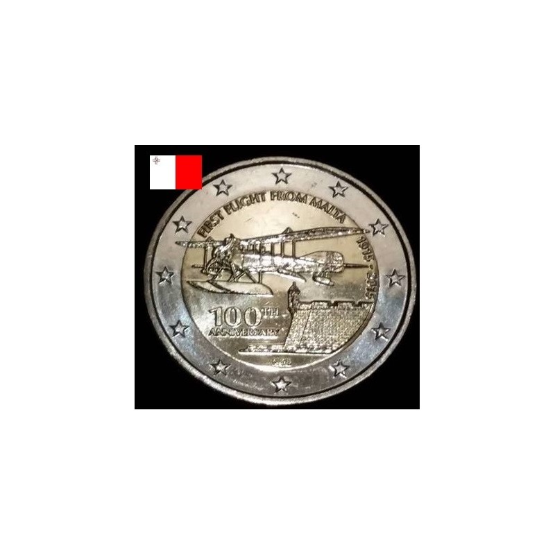 2 euros commémorative Malte 2015 100 ans du premier vol de malte piece de monnaie € Issoire