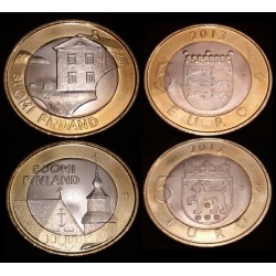 5 euros Finlande 2013, Architecture Tavastia et Otrobothnia piece de monnaie