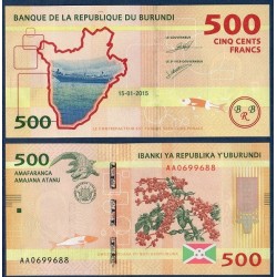 Burundi Pick N°50, Billet de banque de 500 Francs 2015