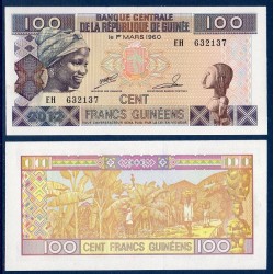 Guinée Pick N°35, Billet de 100 Francs 1998-2012