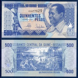 Guinée Bissau Pick N°12, Billet de 500 Pesos 1990
