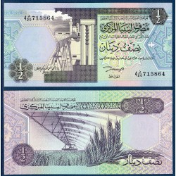 Libye Pick N°58, Billet de banque de 1/2 dinar 1991