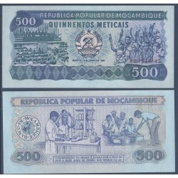 Mozambique Pick N°131, Billet de banque de 500 meticais 1983-1989