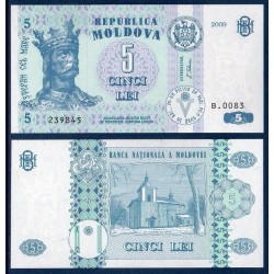 Moldavie Pick N°9, Billet de Banque de 5 Lei 1994-2013