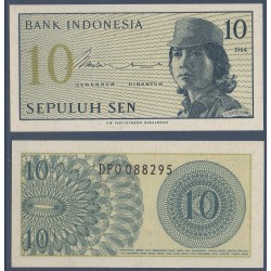 Indonésie Pick N°92, Billet de 10 sen 1964