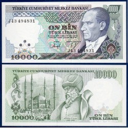Turquie Pick N°200, Billet de banque de 10000 Lira 1989
