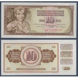 Yougoslavie Pick N°82, Billet de banque de 10 Dinara 1968