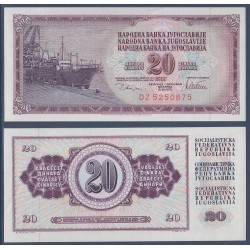 Yougoslavie Pick N°88, Billet de banque de 20 Dinara 1978-1981