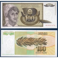 Yougoslavie Pick N°108, Billet de banque de 100 Dinara 1991