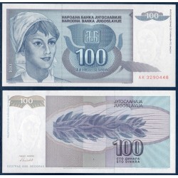 Yougoslavie Pick N°112, Billet de banque de 100 Dinara 1992