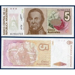 Argentine Pick N°324, Billet de banque de 5 Australes 1985-1989