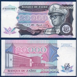 Zaire Pick N°39a, Billet de banque de 20000 Zaires 1991