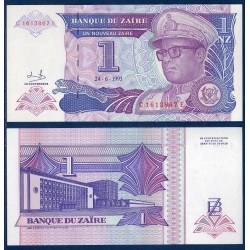 Zaire Pick N°52, Billet de banque de 1 Nouveau Zaire 1993