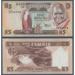 Zambie Pick N°25, Billet de banque de 5 Kwacha 1980-1988