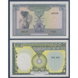 Laos Pick N°10, Billet de 10 Kip 1962