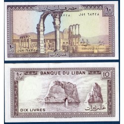 Liban Pick N°63 , Billet de 10 Livres 1986
